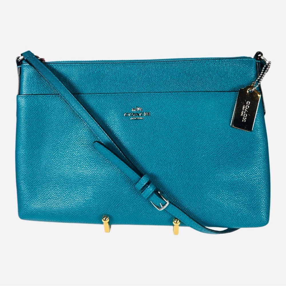 Coach Teal Crossbody Bag - Leather Shoulder Bag